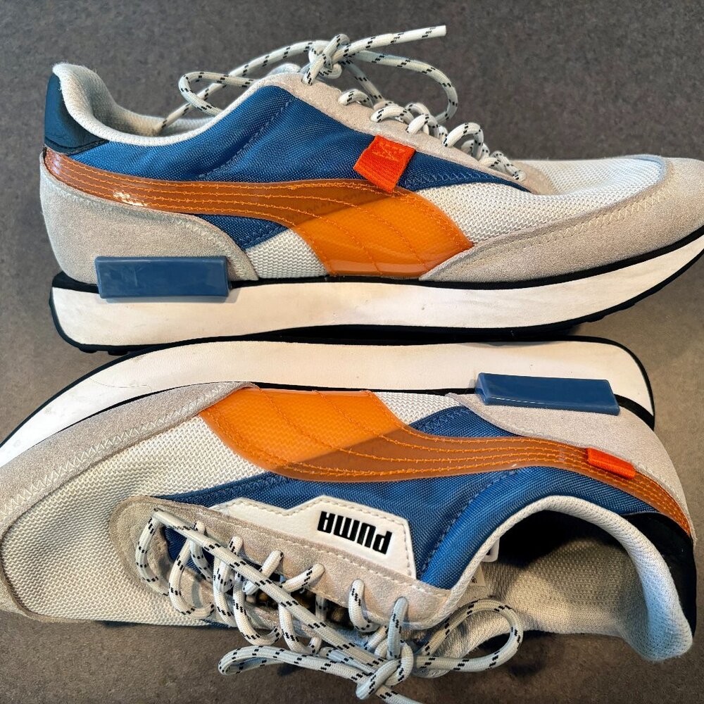 ~~Puma Mens Sneakers Future Rider Summer White Star Sapphire  Size 8.....insoles